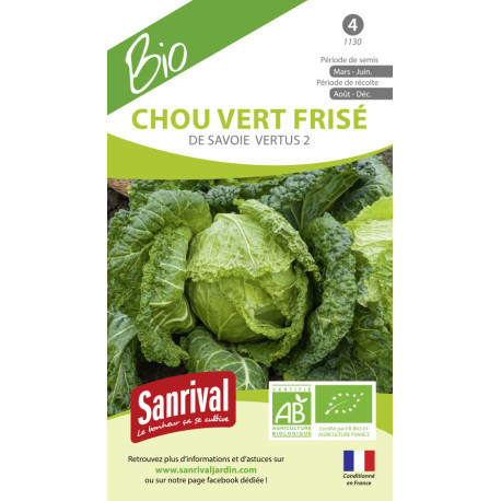 CHOU DE SAVOIE Vert Frisé - Graines BIO | SANRIVAL | Graines et Bio