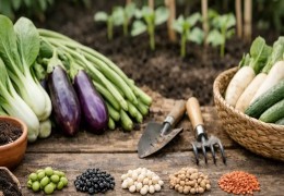 Semer des graines de légumes asiatiques au potager